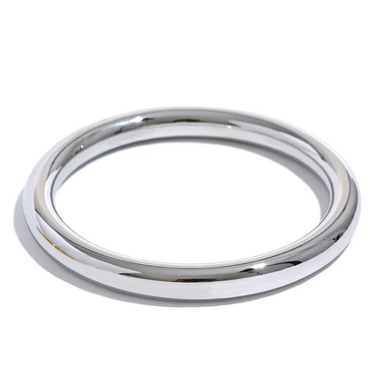 18k Gold-Plated Minimalist Spherical Bangle