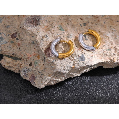 Geometric Round Earrings in 18k Gold Plated