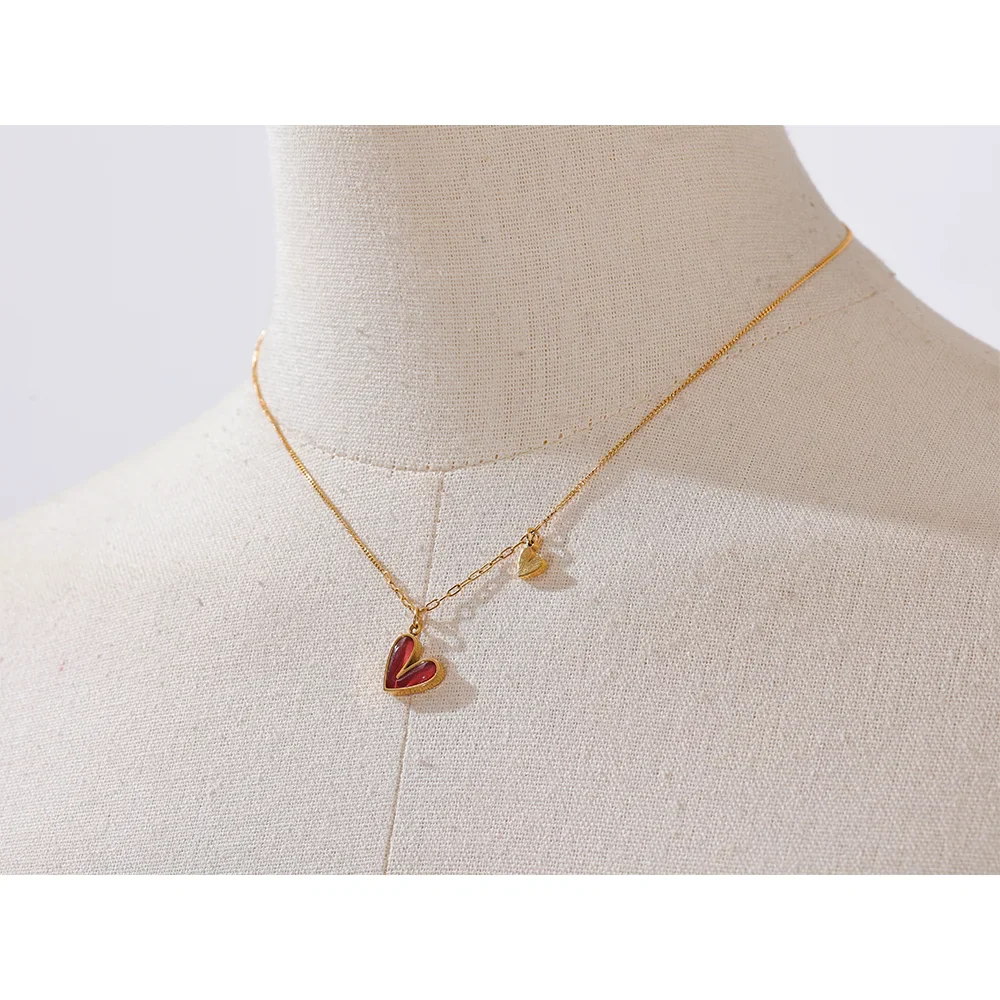 18k Gold-Plated Double Heart Necklace
