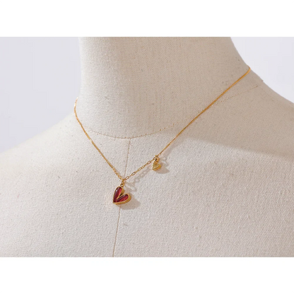 18k Gold-Plated Double Heart Necklace