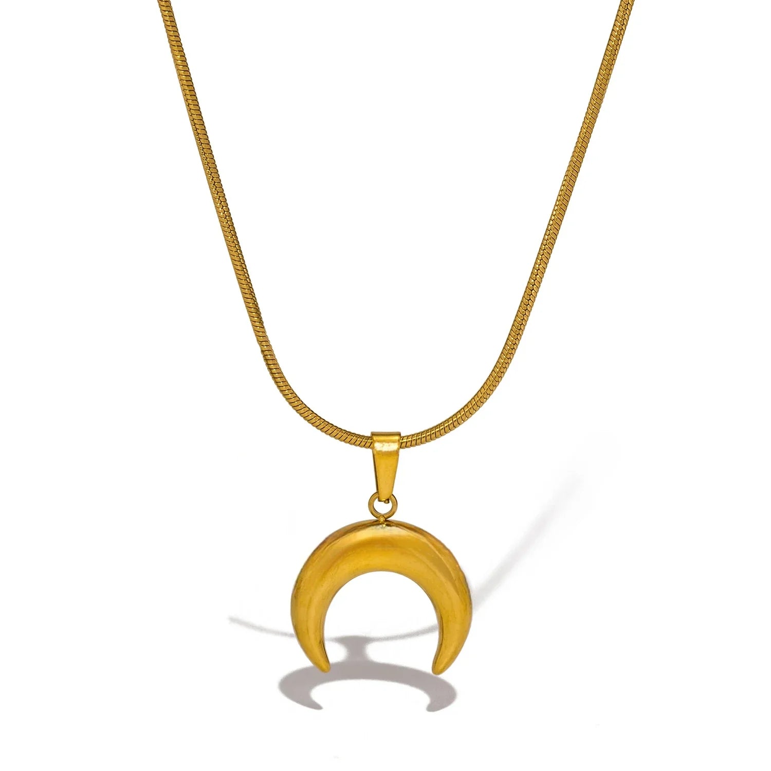 18k Gold-Plated Crescent Moon Necklace