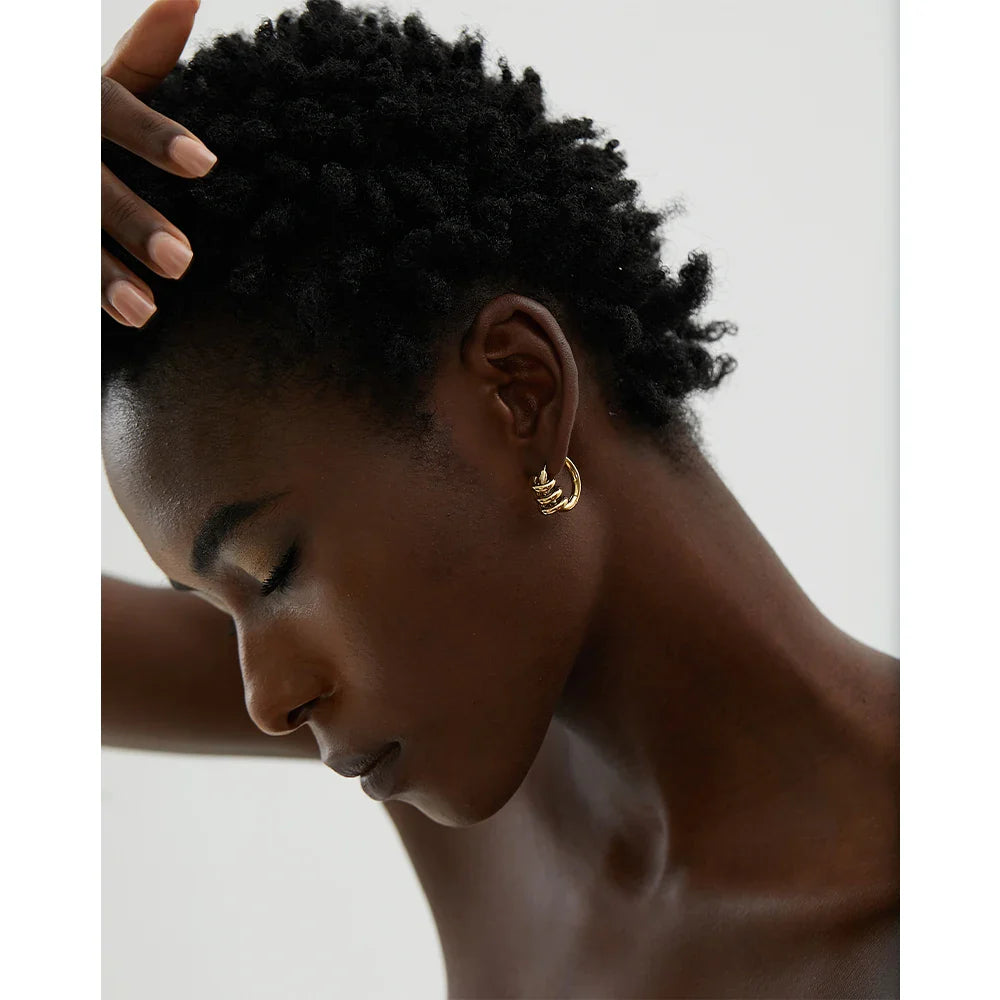 18k Gold-Plated Spiral Spring Hoop Earrings