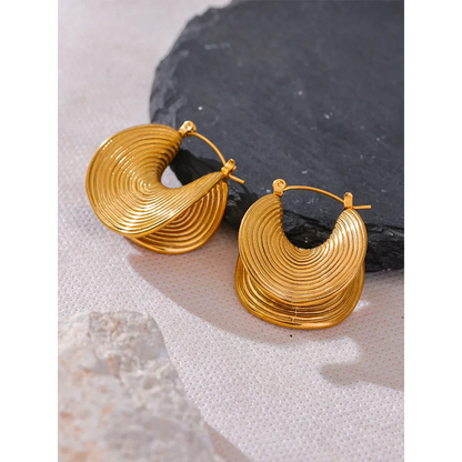 18k Gold-Plated Fold Geometry Earrings
