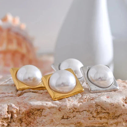 18k Gold-Plated Pearl Earrings