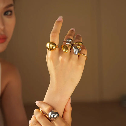 18k Gold-Plated Irregular Sphere Maximalist Ring