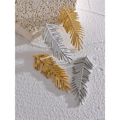 18k Gold-Plated Palm Branch Earrings