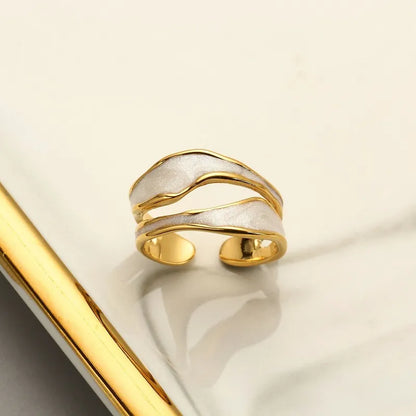 Women’s 18k Gold Plated Double Organic Design Ring
