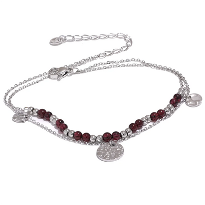 18k Gold-Plated Red Natural Stone Bracelet