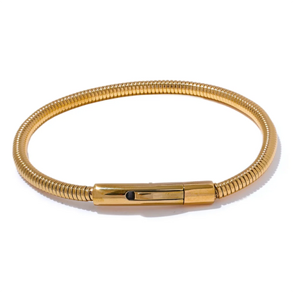 18k Gold-Plated Minimalist Circular Pattern Bracelet