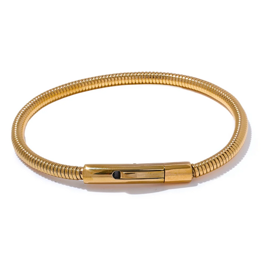 18k Gold-Plated Minimalist Circular Pattern Bracelet