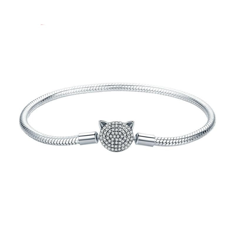 Cute Cat Bracelet in 925 Sterling Silver