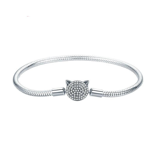 Cute Cat Bracelet in 925 Sterling Silver