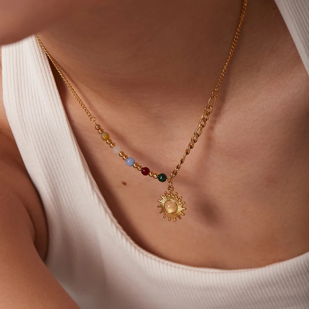 18k Gold-Plated Golden Sun Necklace