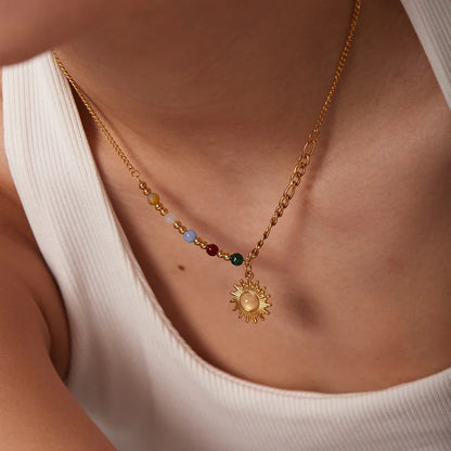 18k Gold-Plated Golden Sun Necklace