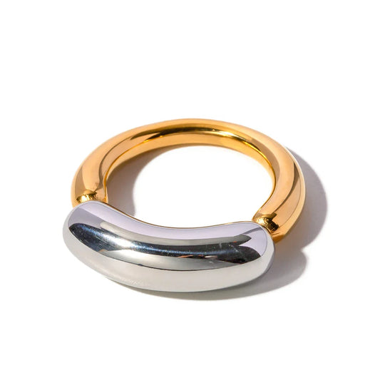 18k Gold-Plated Minimalist Smile Ring
