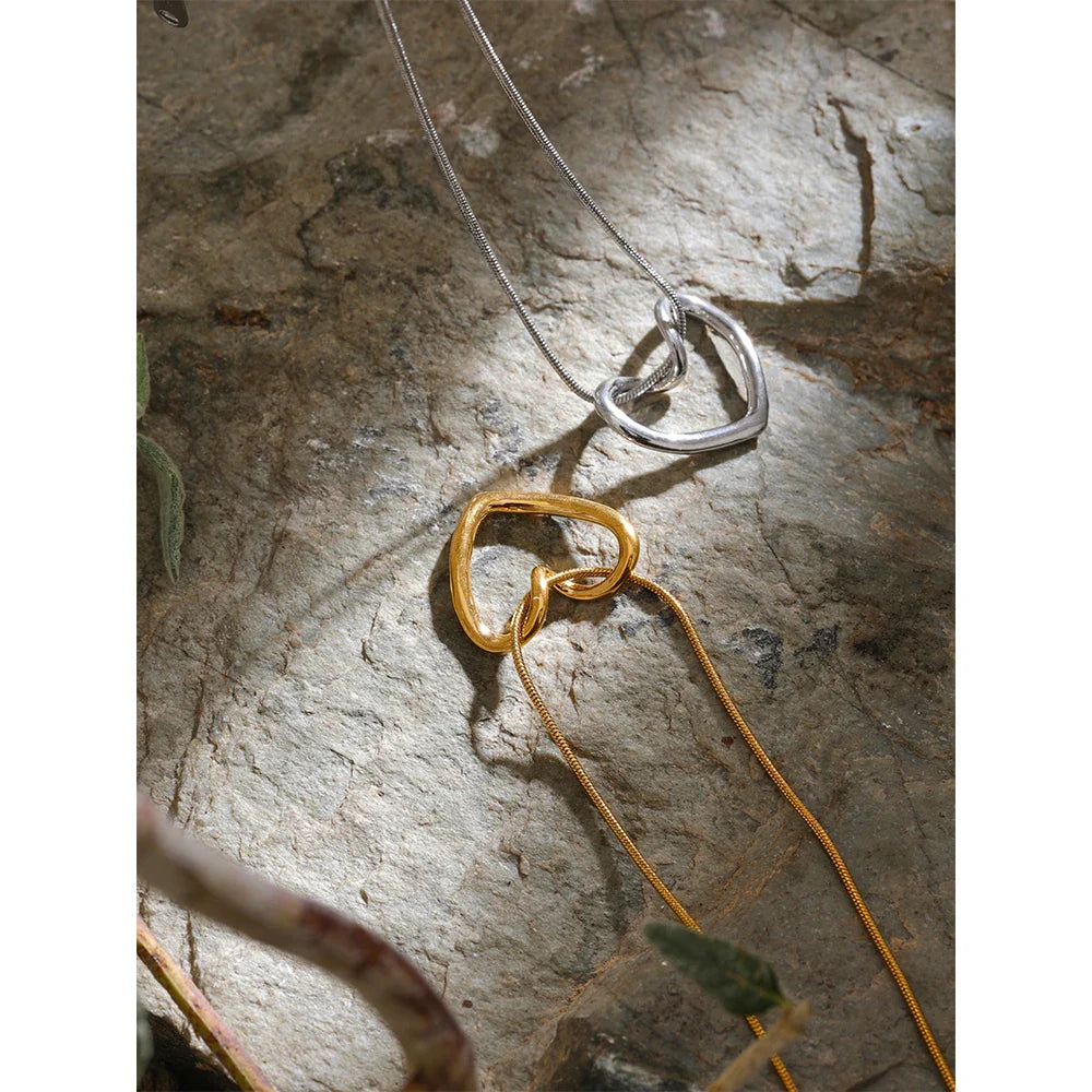 18k Gold-Plated Open Heart Necklace