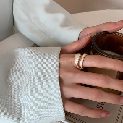 Women’s 18k Gold Plated Double Organic Design Ring