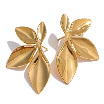18k Gold-Plated Minimalist Leaf Earrings