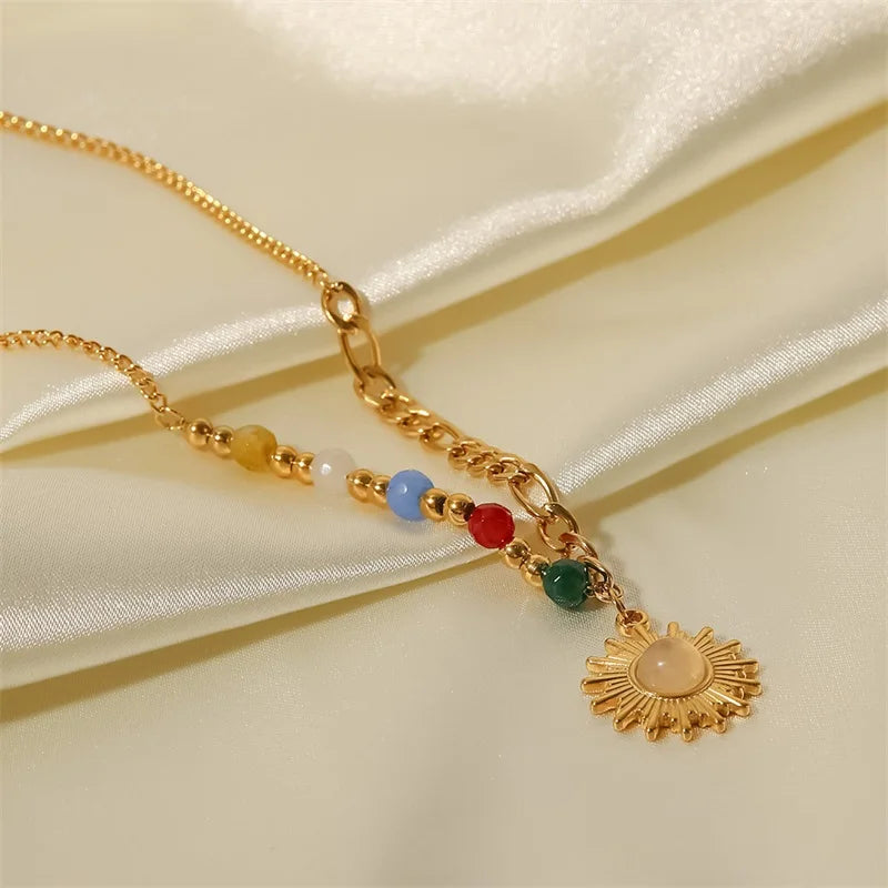 18k Gold-Plated Golden Sun Necklace