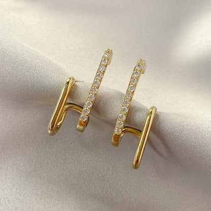 18k Gold-Plated 925 Silver Earrings with Moissanite