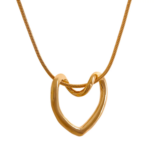 18k Gold-Plated Open Heart Necklace