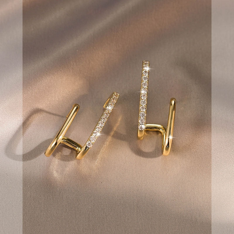 18k Gold-Plated 925 Silver Earrings with Moissanite