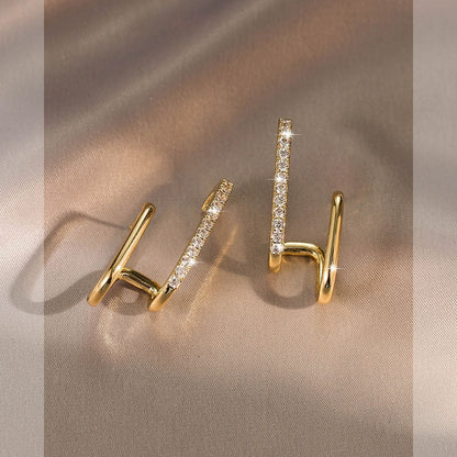 18k Gold-Plated 925 Silver Earrings with Moissanite