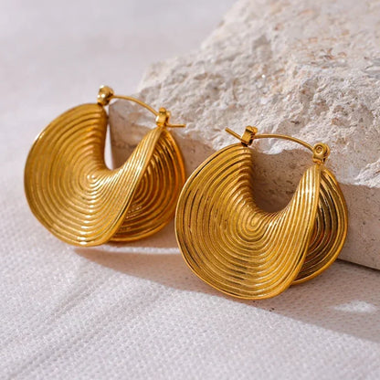 18k Gold-Plated Fold Geometry Earrings