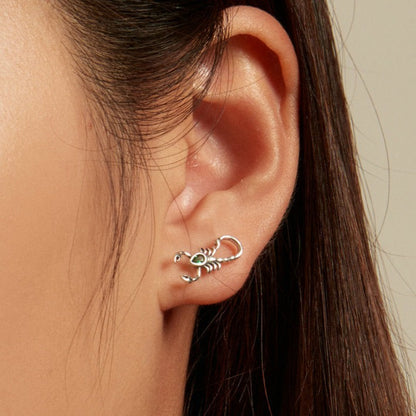 925 Sterling Silver Scorpion Zirconia Earrings
