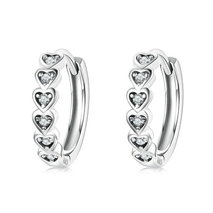 925 Sterling Silver Delicate Heart Earrings