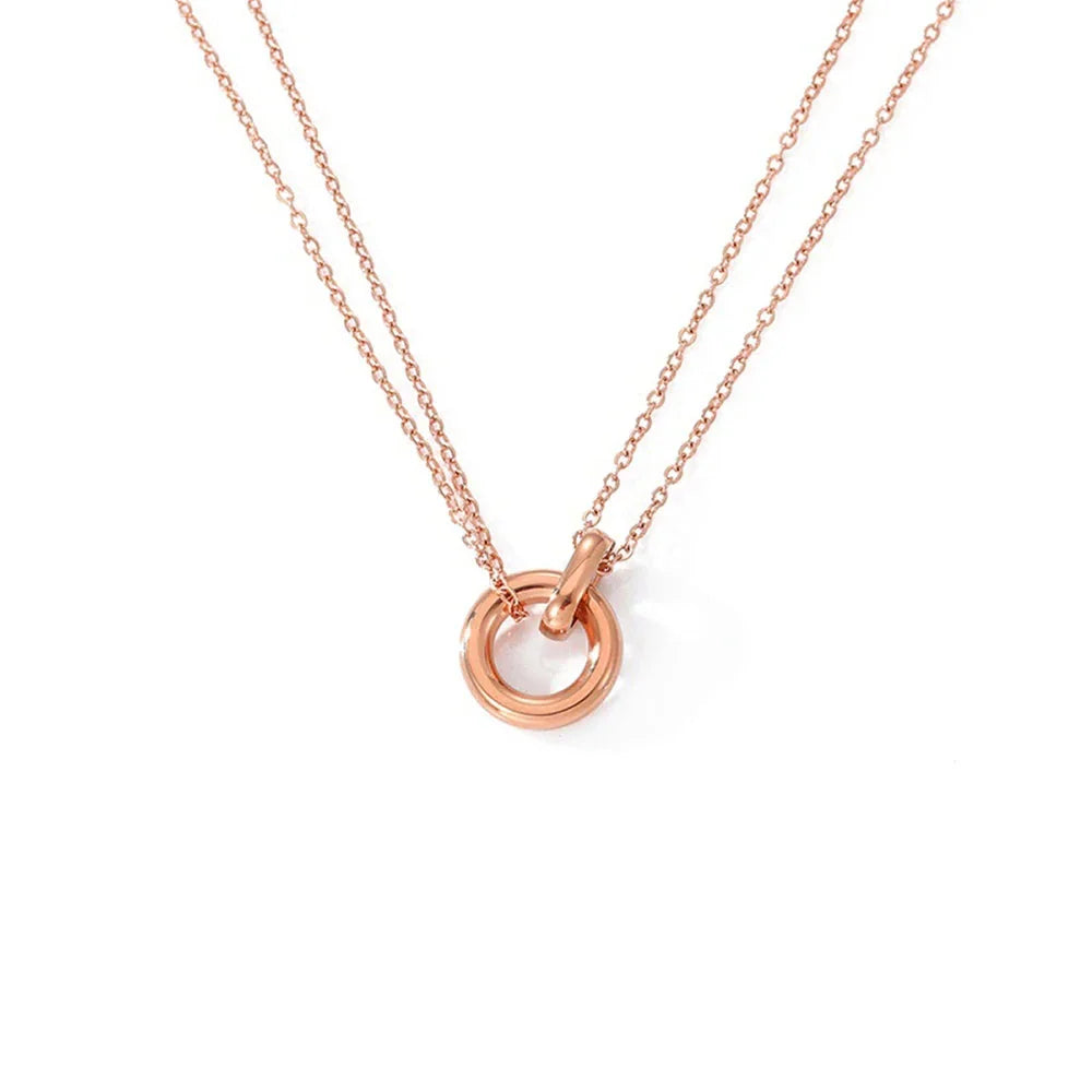 18k Gold Plated Double Necklace with Open Sphere