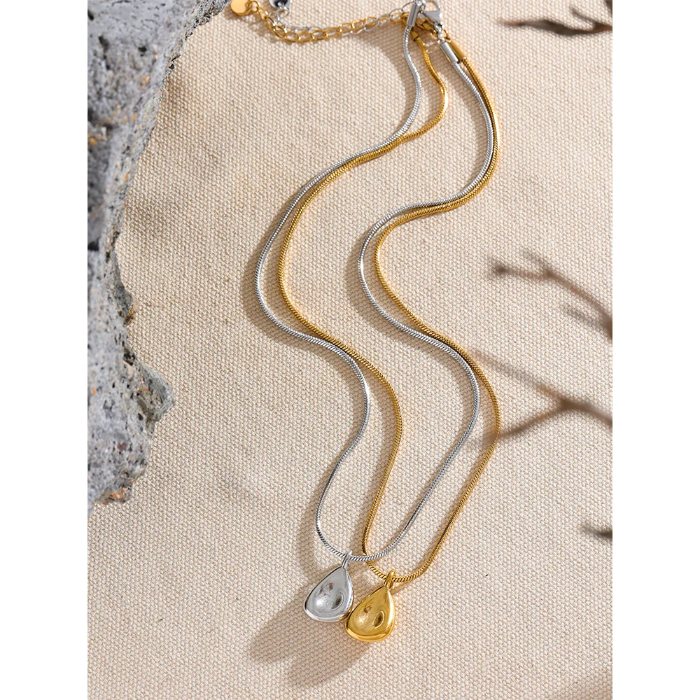 18k Gold-Plated Minimalist Organic Drop Necklace