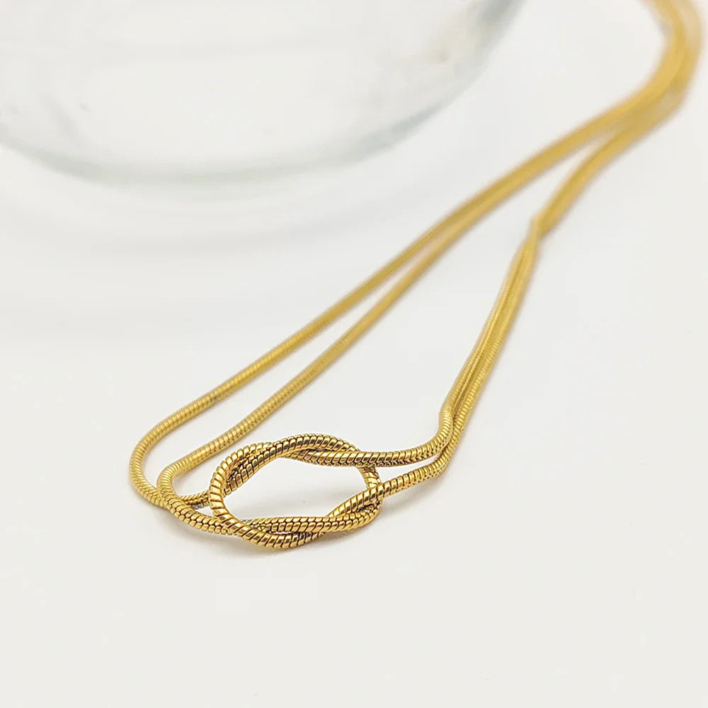 18k Gold-Plated Minimalist Knot Necklace