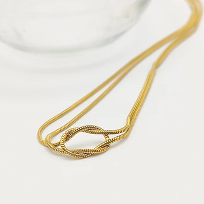 18k Gold-Plated Minimalist Knot Necklace