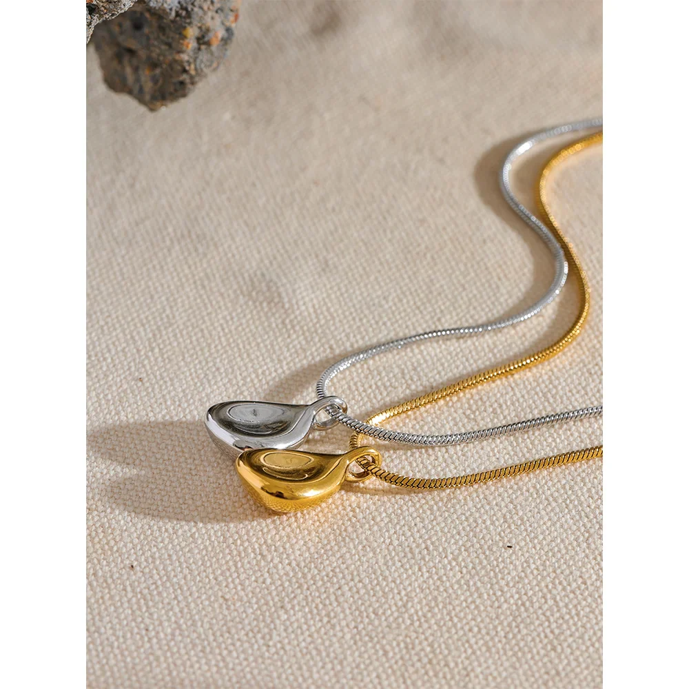 18k Gold-Plated Minimalist Organic Drop Necklace
