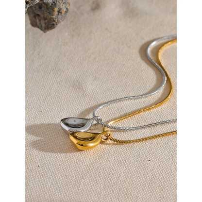 18k Gold-Plated Minimalist Organic Drop Necklace