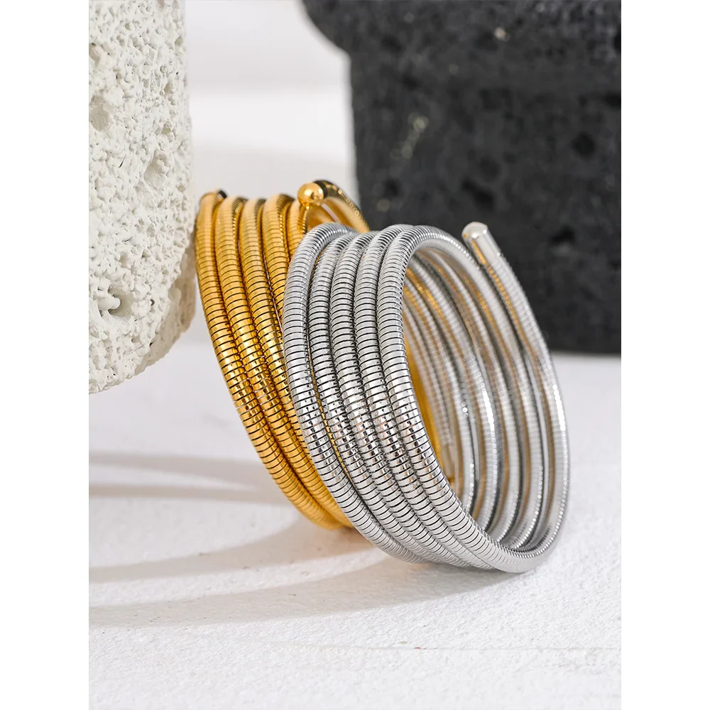 Layered Wire Bracelet – 18k Gold-Plated