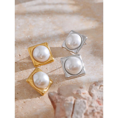18k Gold-Plated Pearl Earrings