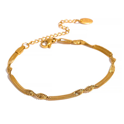18k Gold-Plated Twisted Snake Chain Necklace
