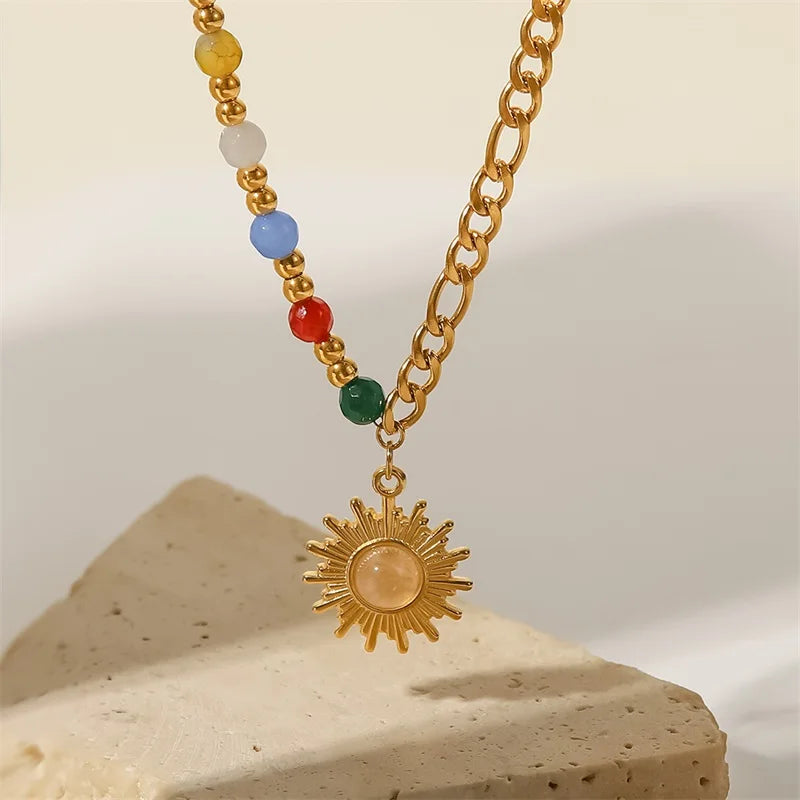 18k Gold-Plated Golden Sun Necklace