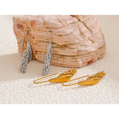 18k Gold-Plated Wheat Drop Earrings