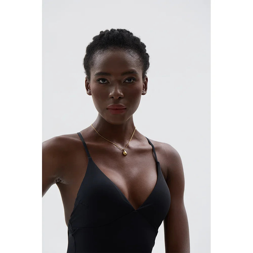 18k Gold-Plated Minimalist Organic Drop Necklace