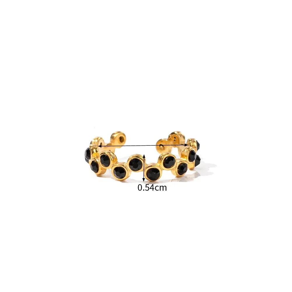 18k Gold-Plated Adjustable Interlaced Spheres Ring