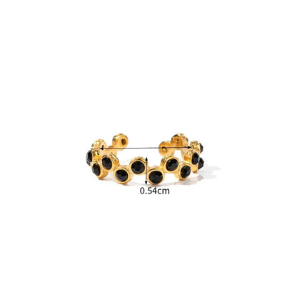 18k Gold-Plated Adjustable Interlaced Spheres Ring