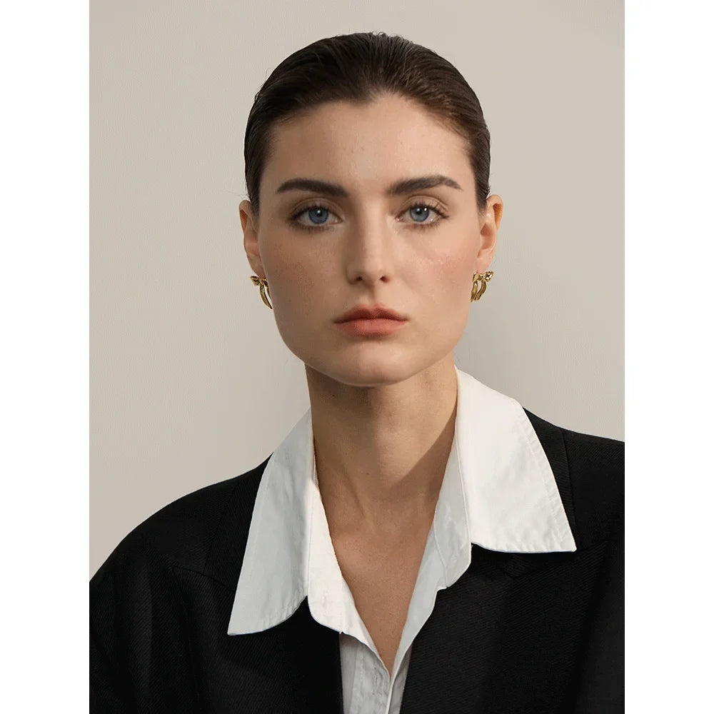18k Gold-Plated Delicate Bow Earrings