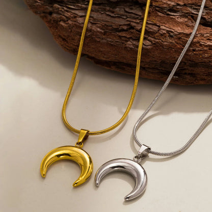 18k Gold-Plated Crescent Moon Necklace