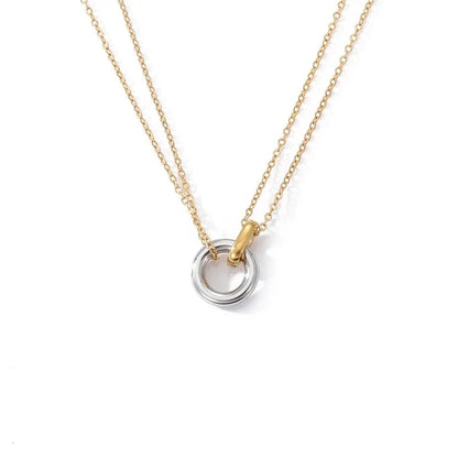 18k Gold Plated Double Necklace with Open Sphere