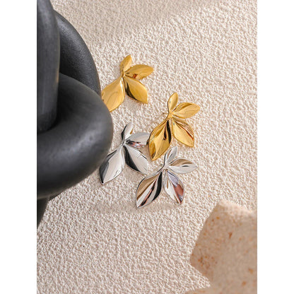18k Gold-Plated Minimalist Leaf Earrings