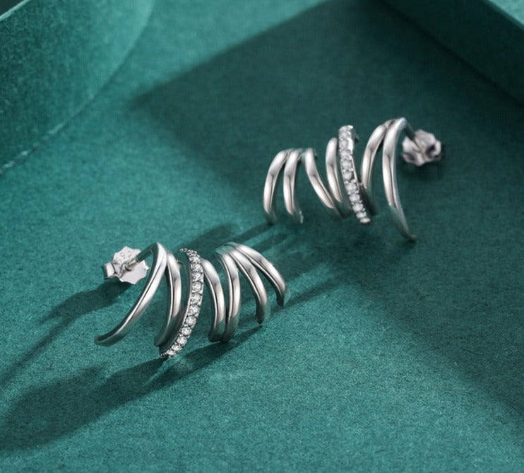 925 Sterling Silver Wave Earrings