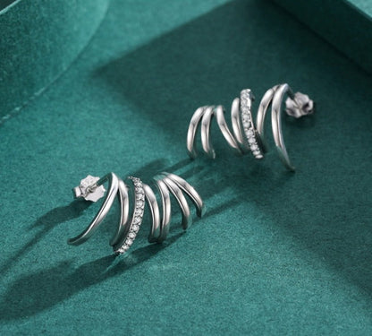 925 Sterling Silver Wave Earrings